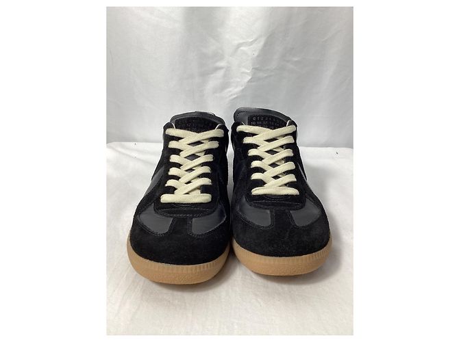 Maison Martin Margiela Sneakers Replica Maison Margiela in pelle nera e camoscio - vista 11