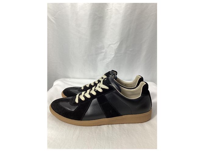 Maison Martin Margiela Sneakers Replica Maison Margiela in pelle nera e camoscio - vista 13