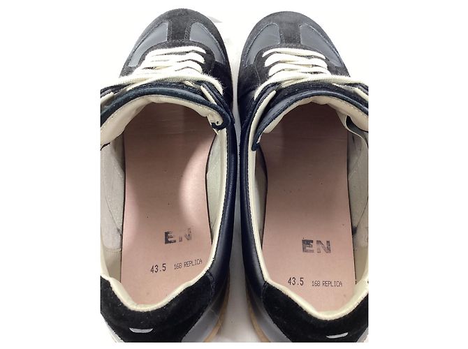 Maison Martin Margiela Sneakers Replica Maison Margiela in pelle nera e camoscio - vista 17