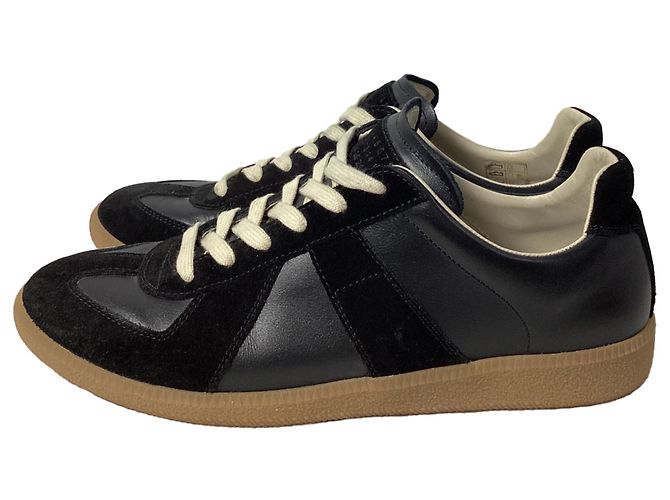 Maison Martin Margiela Sneakers Replica Maison Margiela in pelle nera e camoscio - vista 4