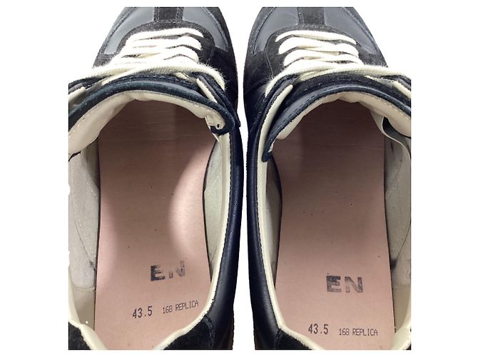 Maison Martin Margiela Sneakers Replica Maison Margiela in pelle nera e camoscio - vista 8