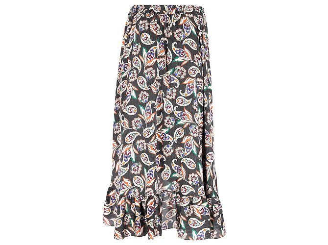 Maje Paisley Print Ruffled Midi Skirt in Multicolor Polyester Multiple colors - view 3