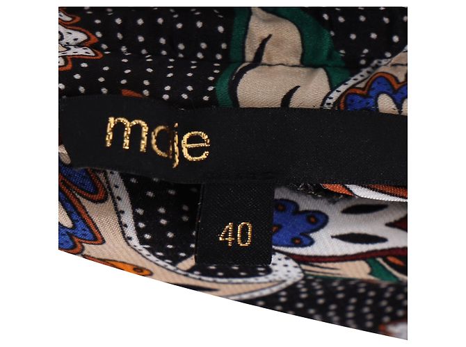 Maje Paisley Print Ruffled Midi Skirt in Multicolor Polyester Multiple colors - view 4