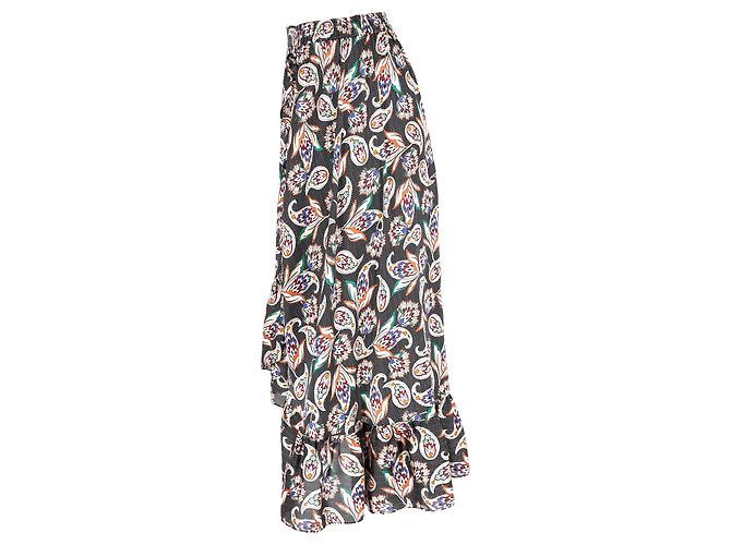 Maje Paisley Print Ruffled Midi Skirt in Multicolor Polyester Multiple colors - view 7