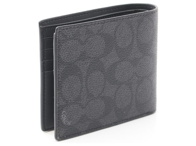 Coach Bifold Wallet PVC Canvas Black/Grey - view 2