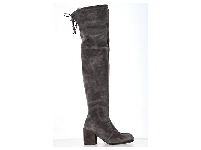 Botas Genna Over The Knee Stuart Weitzman en Ante Gris - vista 13