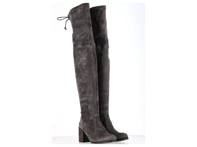 Botas Genna Over The Knee Stuart Weitzman en Ante Gris - vista 17