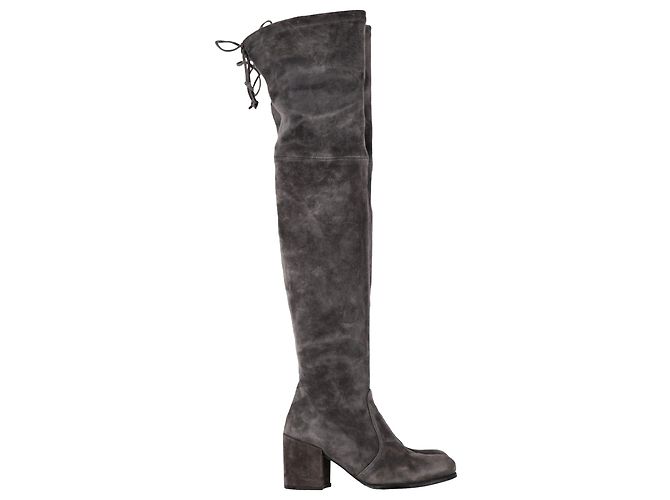 Botas Genna Over The Knee Stuart Weitzman en Ante Gris - vista 2