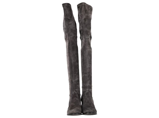 Botas Genna Over The Knee Stuart Weitzman en Ante Gris - vista 3