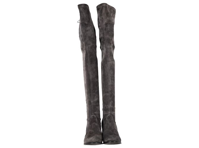 Botas Genna Over The Knee Stuart Weitzman en Ante Gris - vista 4