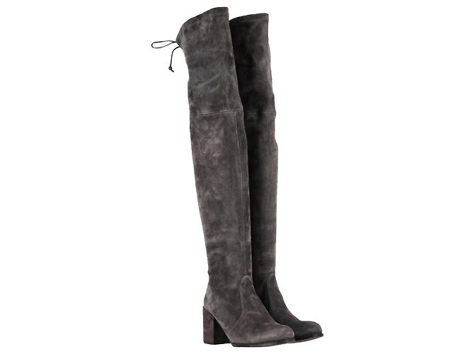 Botas Genna Over The Knee Stuart Weitzman en Ante Gris - vista 6