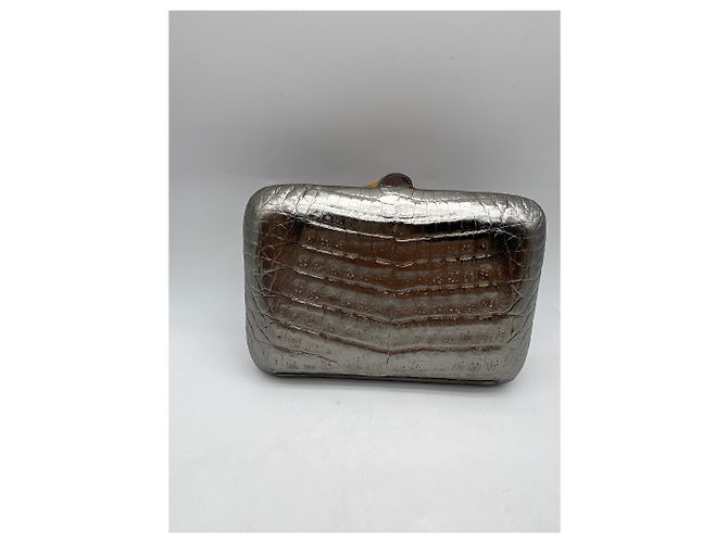 Borse a mano NANCY GONZALEZ T. Pelli esotiche Grigio - vista 2
