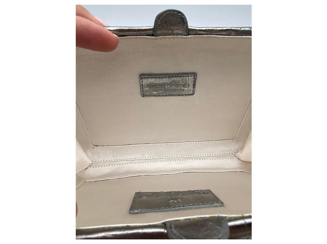 Borse a mano NANCY GONZALEZ T. Pelli esotiche Grigio - vista 5