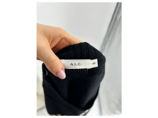 A.L.C Strickwaren T.International XS Wolle Schwarz - Ansicht 5