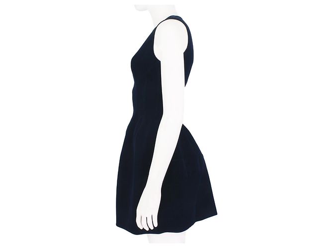 Alaïa Alaia Samt Fit & Flare Kleid Blau - Ansicht 3
