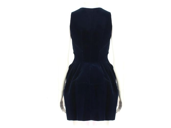 Alaïa Alaia Samt Fit & Flare Kleid Blau - Ansicht 5