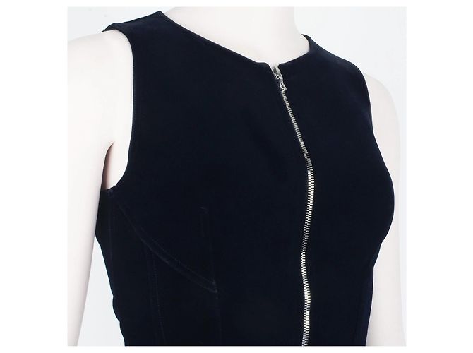 Alaïa Alaia Samt Fit & Flare Kleid Blau - Ansicht 6
