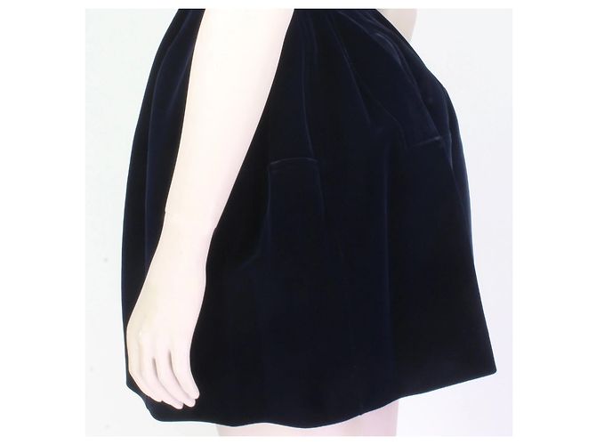 Alaïa Alaia Samt Fit & Flare Kleid Blau - Ansicht 7