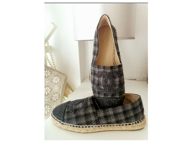 Espadrillas Chanel CC unisex 38 Nero Grigio - vista 10