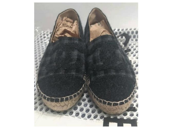 Espadrillas Chanel CC unisex 38 Nero Grigio - vista 13