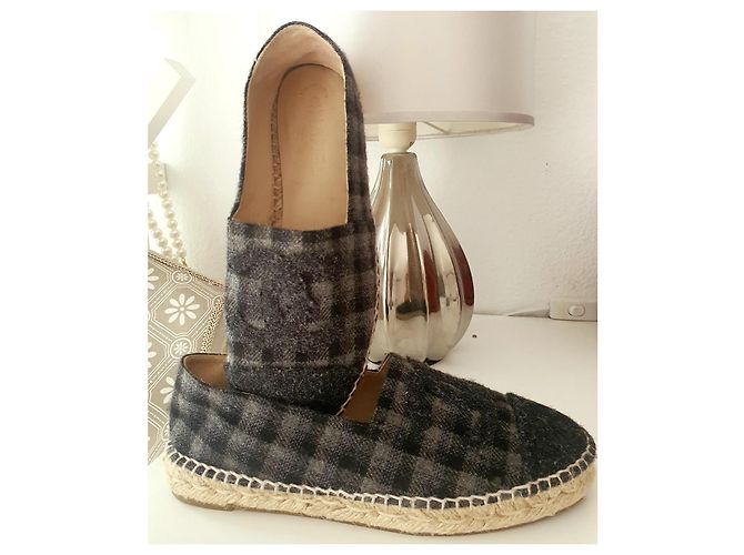 Espadrillas Chanel CC unisex 38 Nero Grigio - vista 3