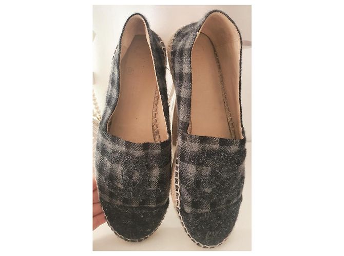 Espadrillas Chanel CC unisex 38 Nero Grigio - vista 4