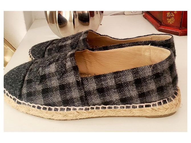 Espadrillas Chanel CC unisex 38 Nero Grigio - vista 6