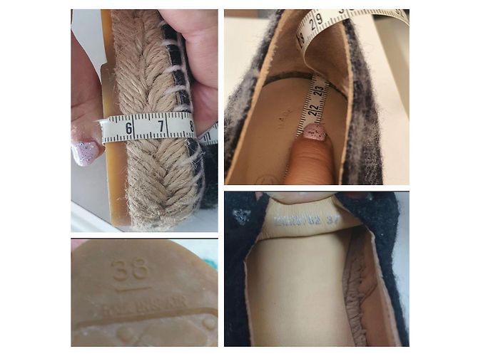 Espadrillas Chanel CC unisex 38 Nero Grigio - vista 7