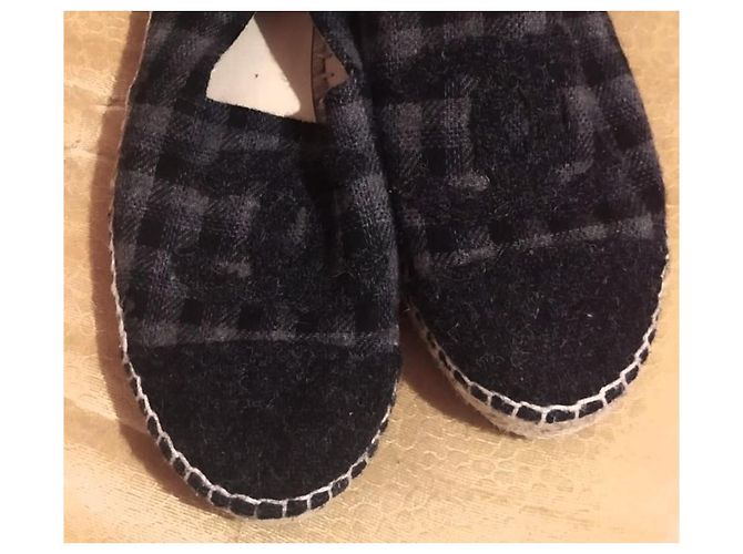 Espadrillas Chanel CC unisex 38 Nero Grigio - vista 9
