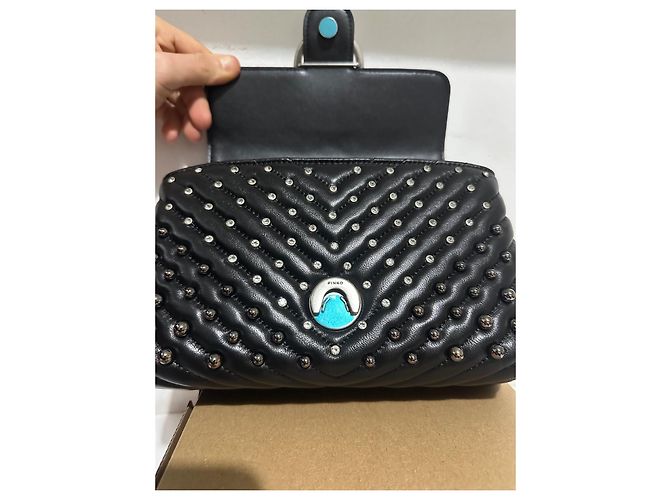 Pinko Love Lady Puff Mini Nero Argento - vista 10