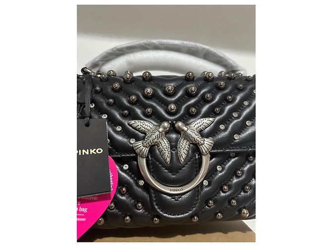 Pinko Love Lady Puff Mini Nero Argento - vista 3