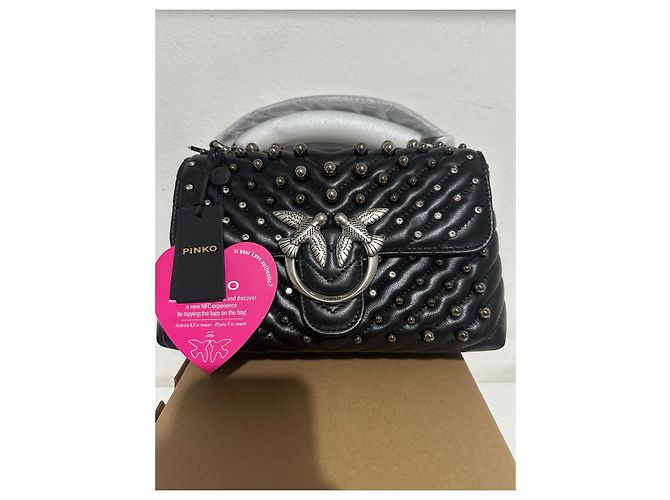 Pinko Love Lady Puff Mini Nero Argento - vista 4