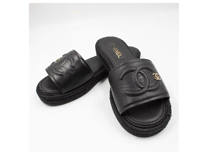 Sandali Chanel in pelle nera Nero - vista 5