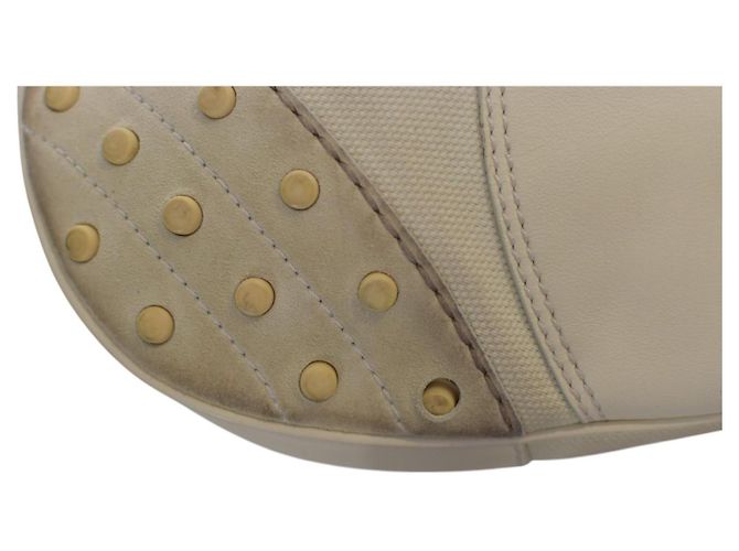 Borsa hobo Tod's in tela, pelle e camoscio avorio Crudo - vista 12