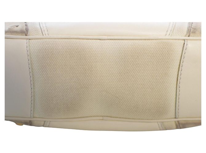 Borsa hobo Tod's in tela, pelle e camoscio avorio Crudo - vista 14