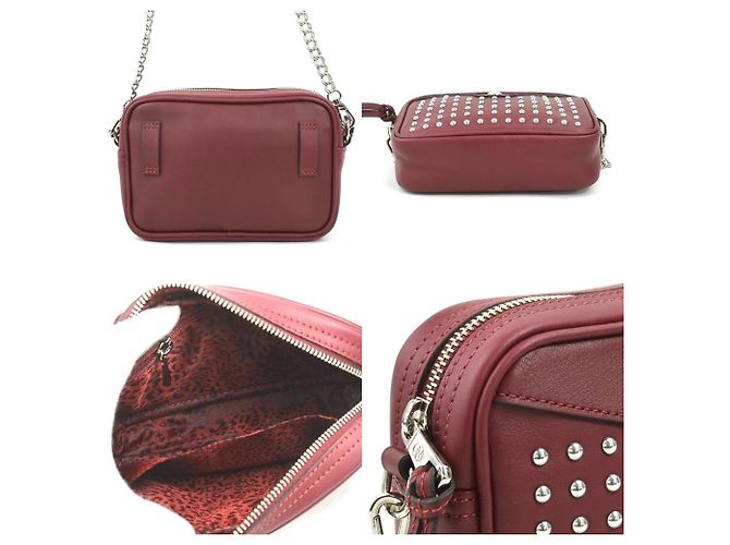Borsa a spalla in pelle rosso scuro Longchamp Bordò - vista 3