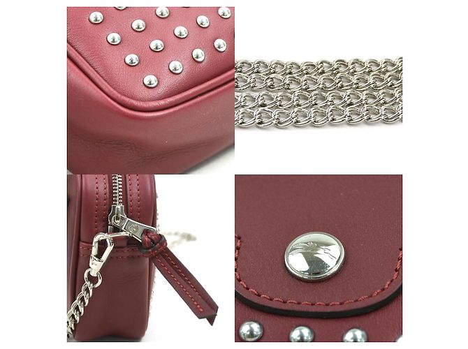 Borsa a spalla in pelle rosso scuro Longchamp Bordò - vista 4