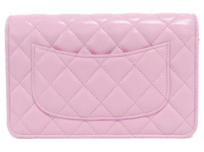Wallet On Chain Cartera Chanel Con Cadena Rosa - vista 2