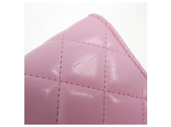 Wallet On Chain Cartera Chanel Con Cadena Rosa - vista 6