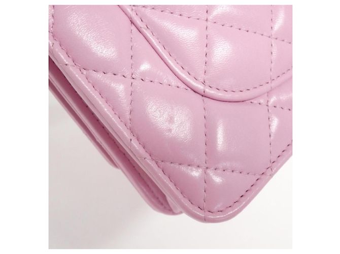 Wallet On Chain Cartera Chanel Con Cadena Rosa - vista 7