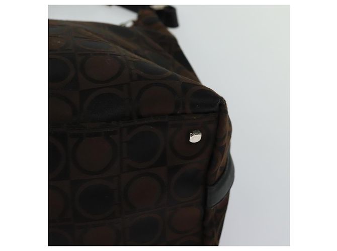 Borsa a spalla Salvatore Ferragamo in tela marrone Auth bs23964 - vista 10