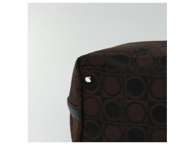 Borsa a spalla Salvatore Ferragamo in tela marrone Auth bs23964 - vista 14