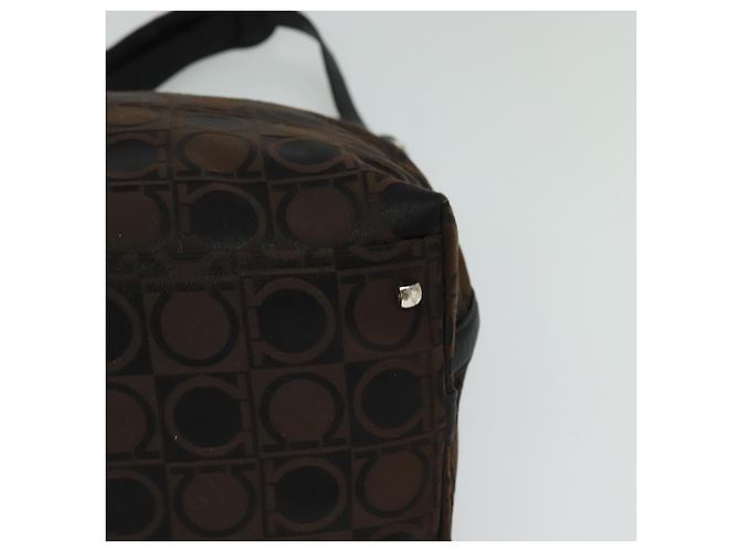 Borsa a spalla Salvatore Ferragamo in tela marrone Auth bs23964 - vista 15