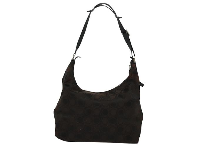 Borsa a spalla Salvatore Ferragamo in tela marrone Auth bs23964 - vista 2