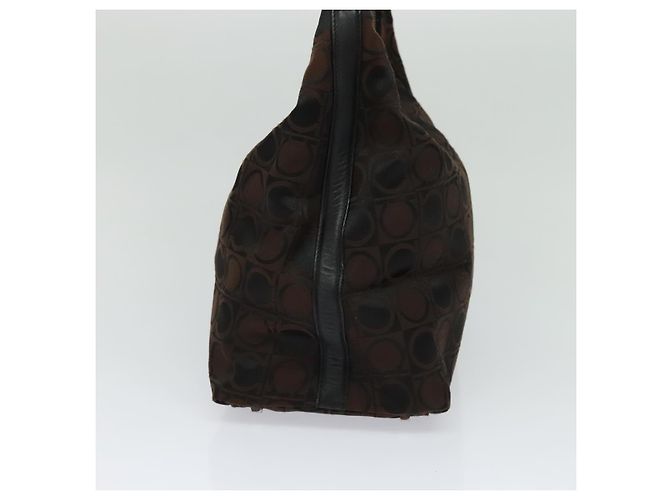 Borsa a spalla Salvatore Ferragamo in tela marrone Auth bs23964 - vista 4