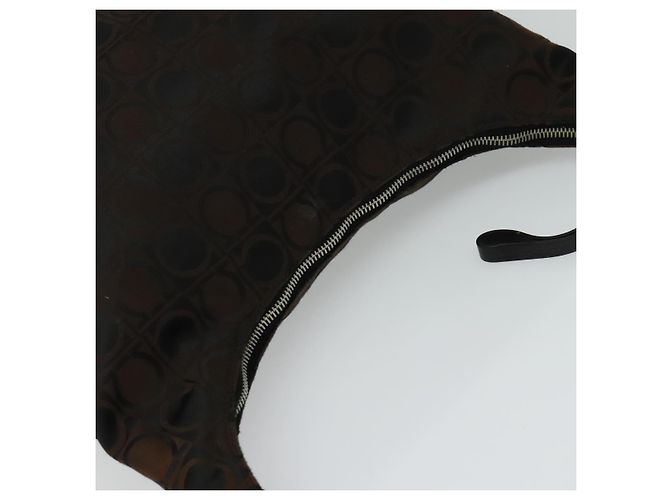 Borsa a spalla Salvatore Ferragamo in tela marrone Auth bs23964 - vista 6