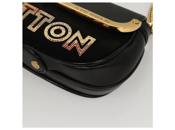 LOUIS VUITTON Borsa a Spalla Avant Garde in Pelle Scamosciata Nera M97093 LV Auth BA550S Nero - vista 16