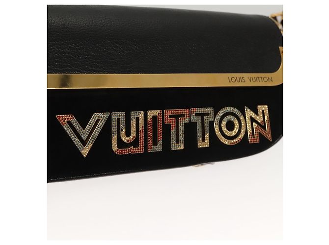 LOUIS VUITTON Borsa a Spalla Avant Garde in Pelle Scamosciata Nera M97093 LV Auth BA550S Nero - vista 19