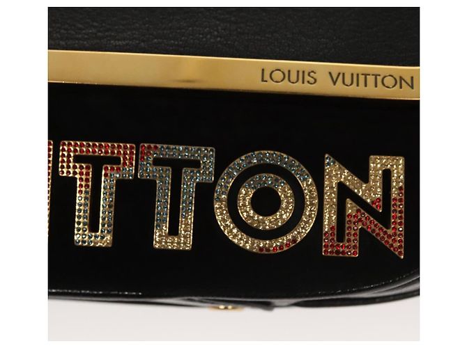 LOUIS VUITTON Borsa a Spalla Avant Garde in Pelle Scamosciata Nera M97093 LV Auth BA550S Nero - vista 21