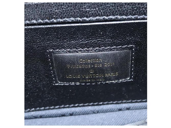 LOUIS VUITTON Borsa a Spalla Avant Garde in Pelle Scamosciata Nera M97093 LV Auth BA550S Nero - vista 23